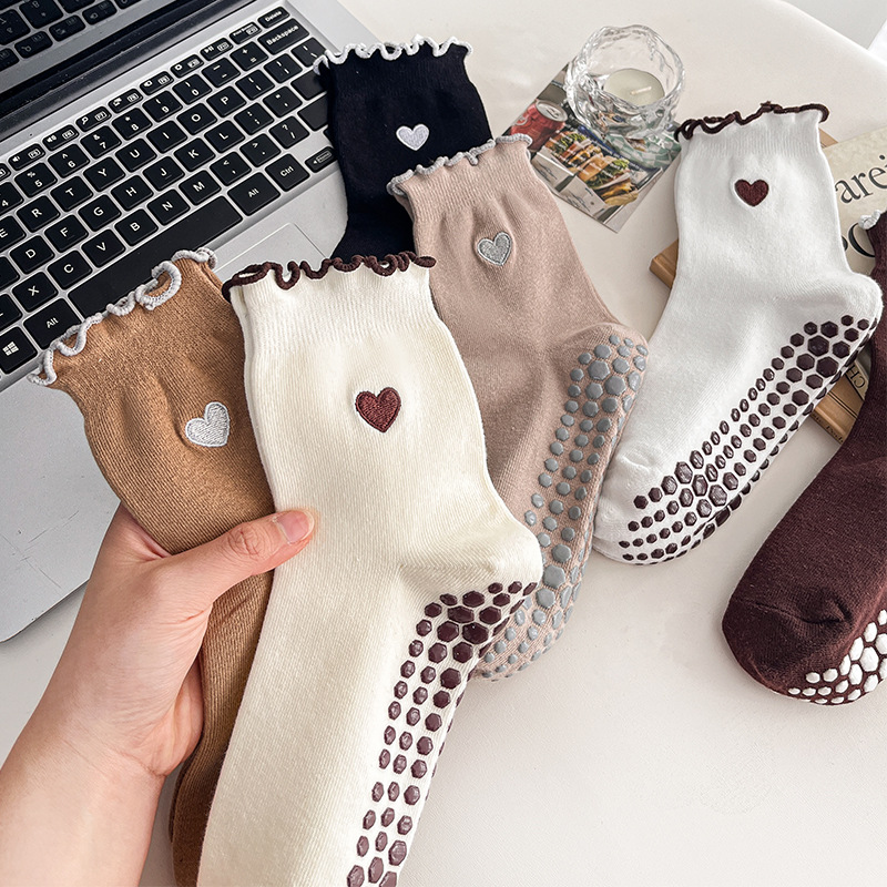 Yoga Socks Women Cotton Heart  - đánh giá và giá Medias Para Pilates Y Yoga