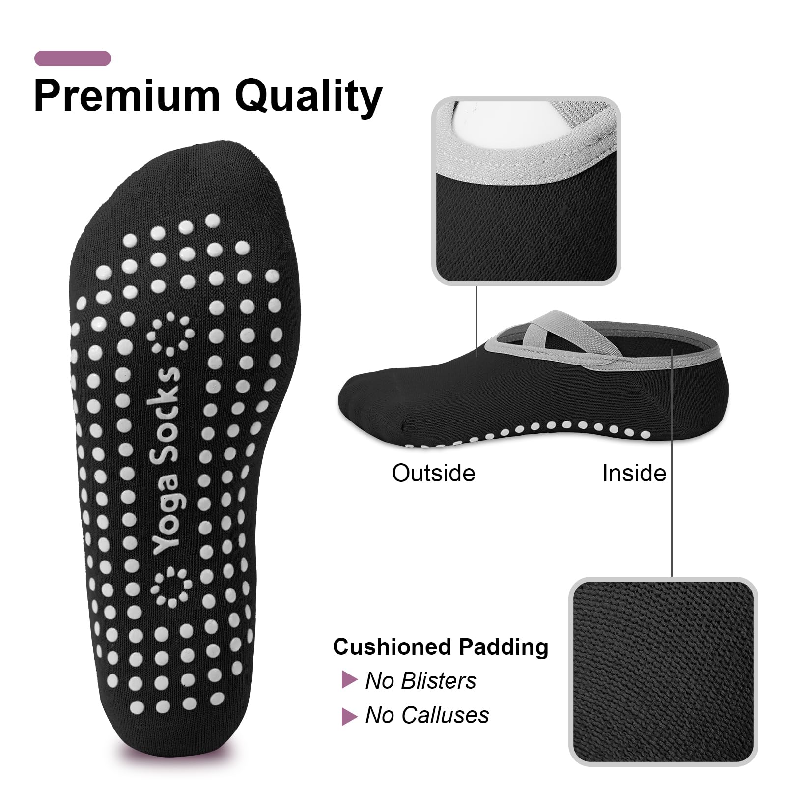 4-Pack Women's Pilates Socks,  - đánh giá và giá Medias Para Pilates Y Yoga