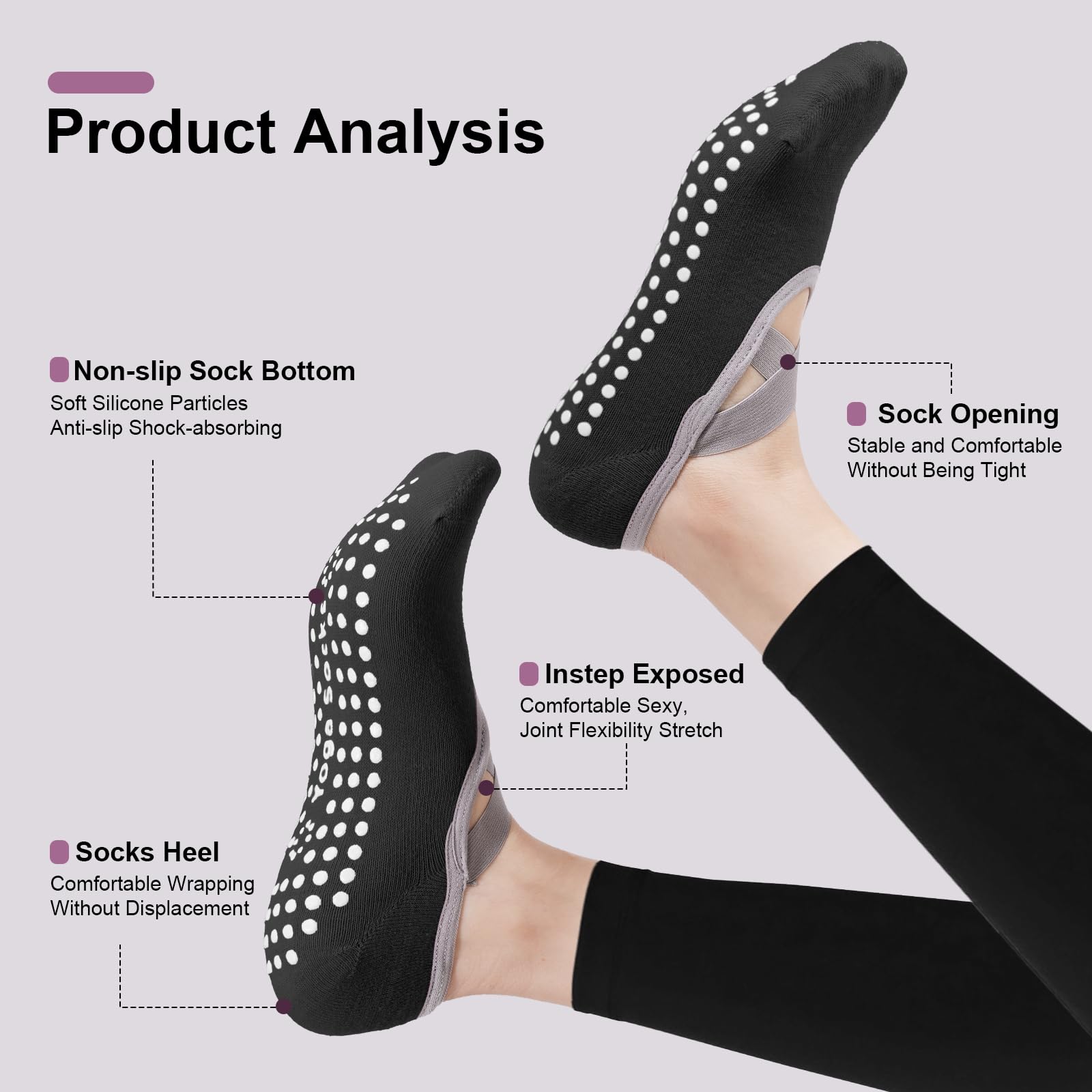 4-Pack Women's Pilates Socks,  - đánh giá và giá Medias Para Pilates Y Yoga