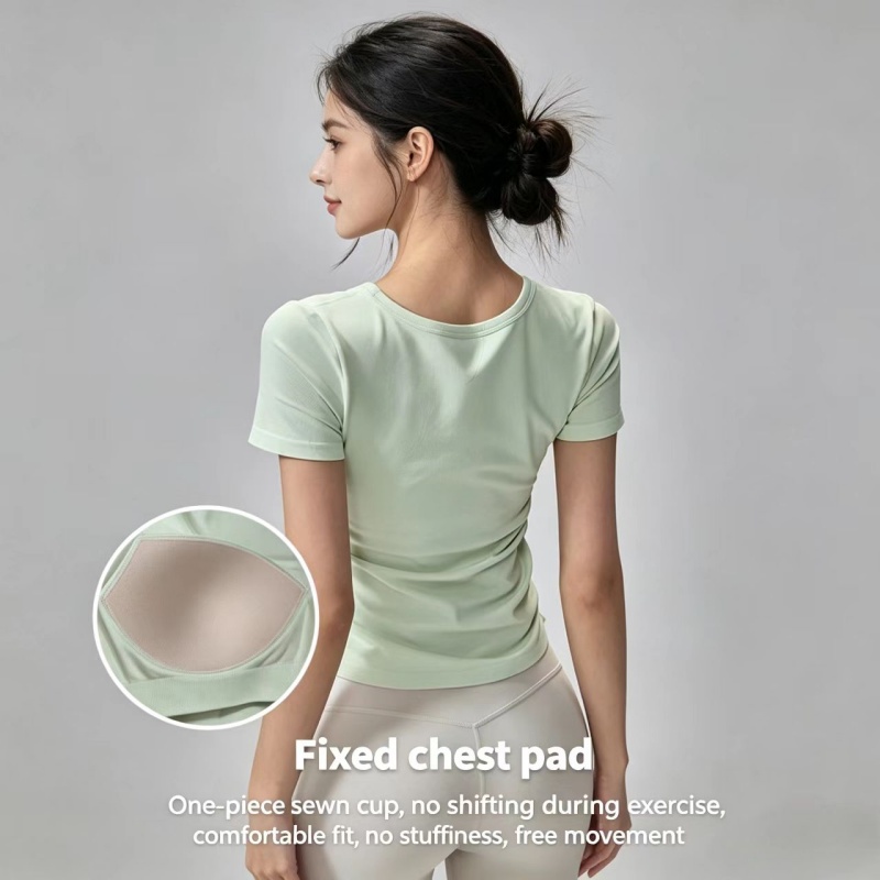 Summer Short Sleeve Padded Spo - đánh giá và giá Pilate Yoga Workout